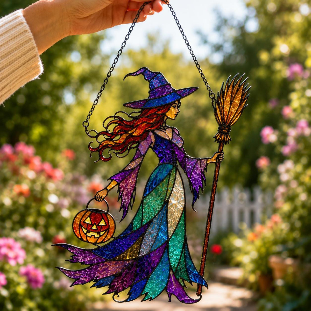 Halloween Witch Suncatcher - Acrylic Window Hanging - image 7
