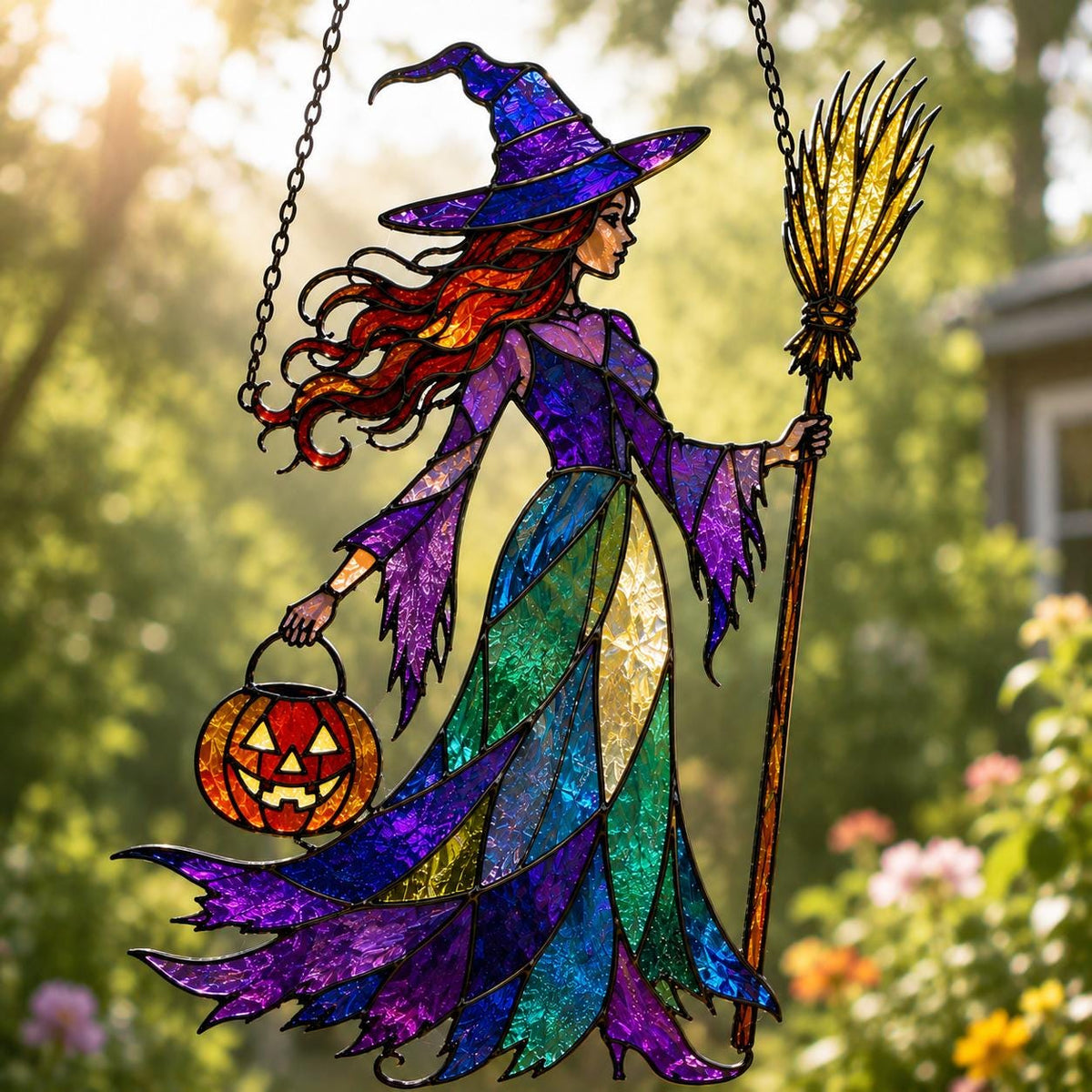 Halloween Witch Suncatcher - Acrylic Window Hanging - image 3