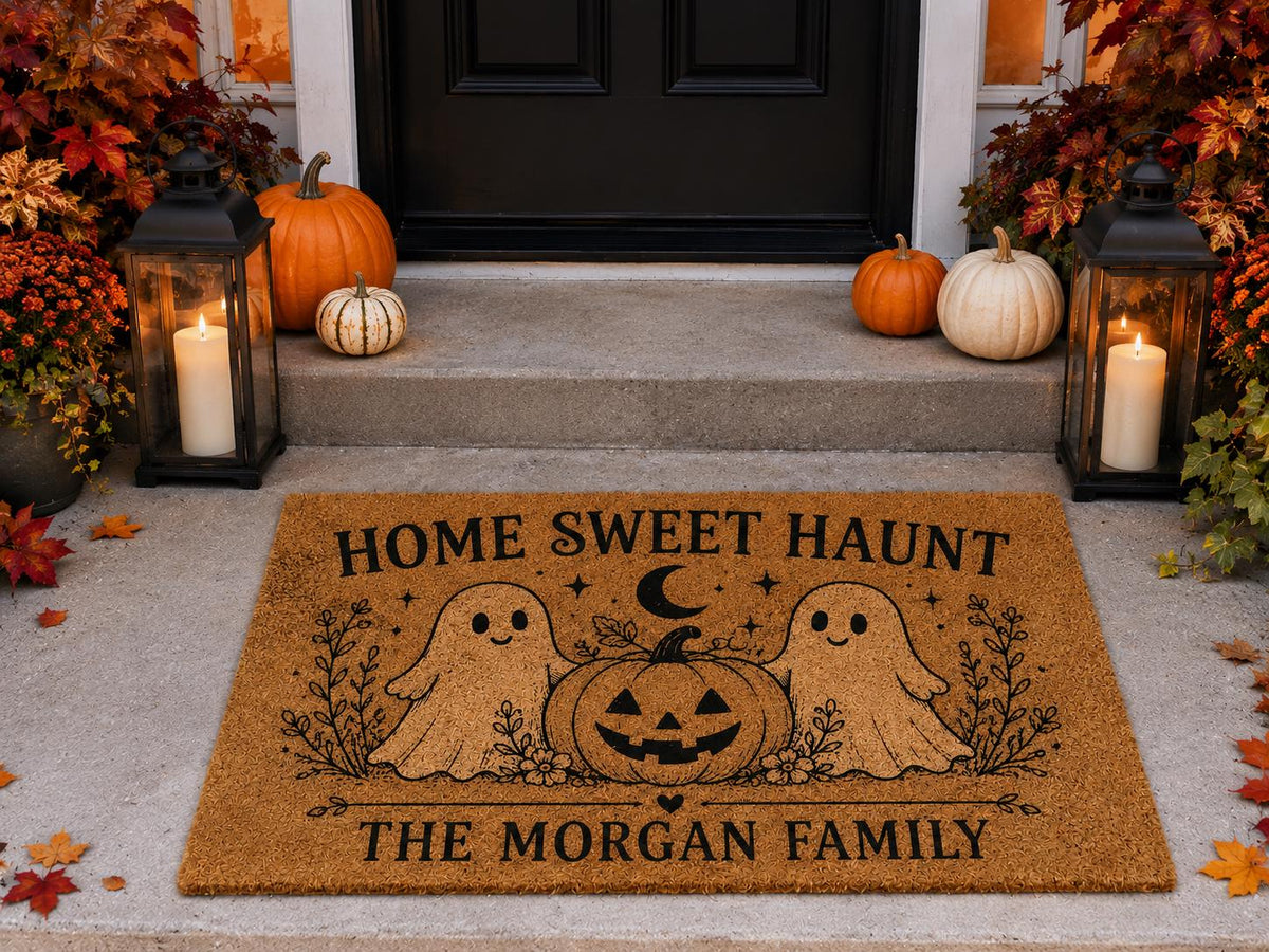 Home Sweet Haunt Doormat - Custom Family Name Halloween Mat - image 3