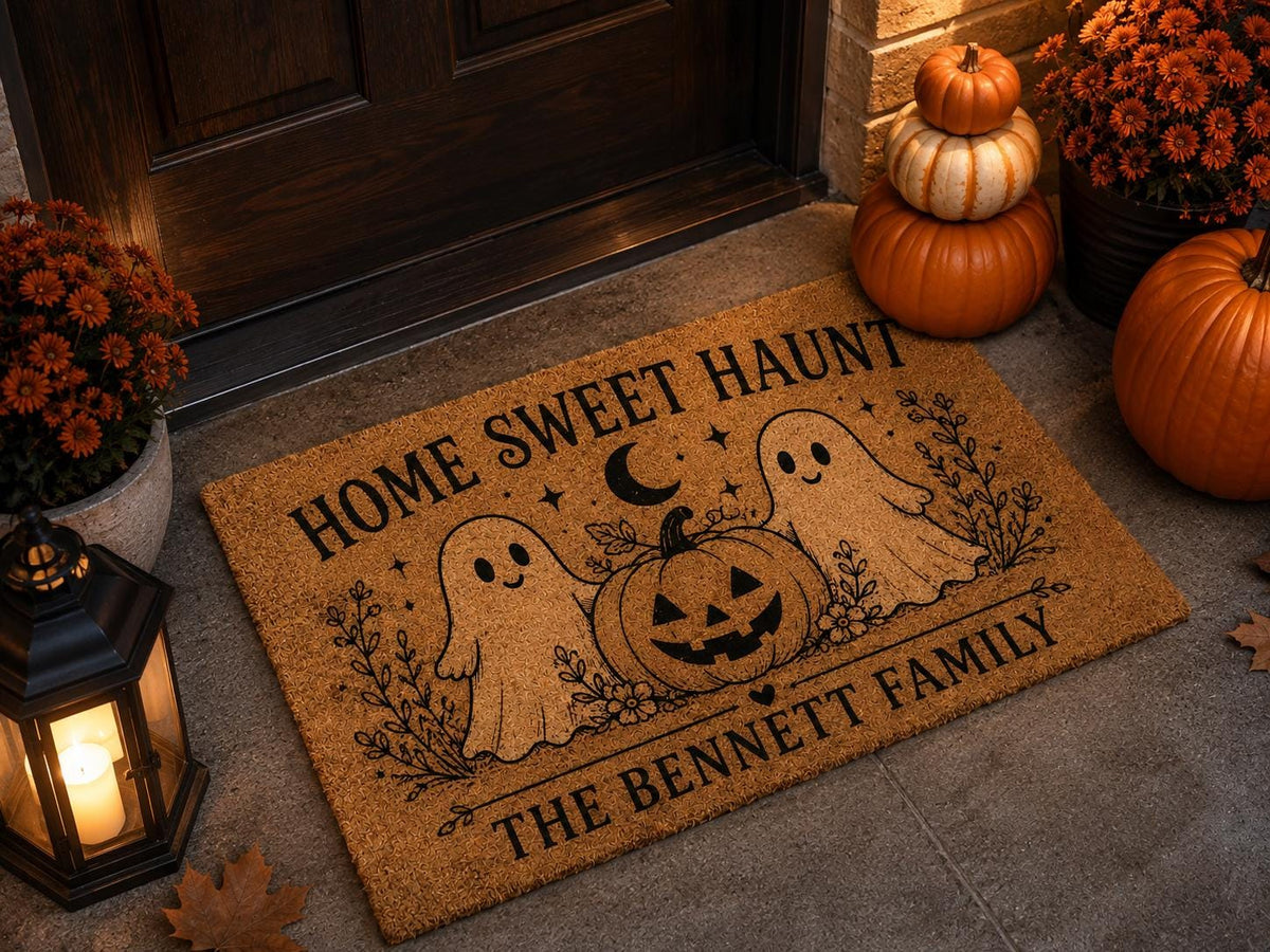 Home Sweet Haunt Doormat - Custom Family Name Halloween Mat - image 5