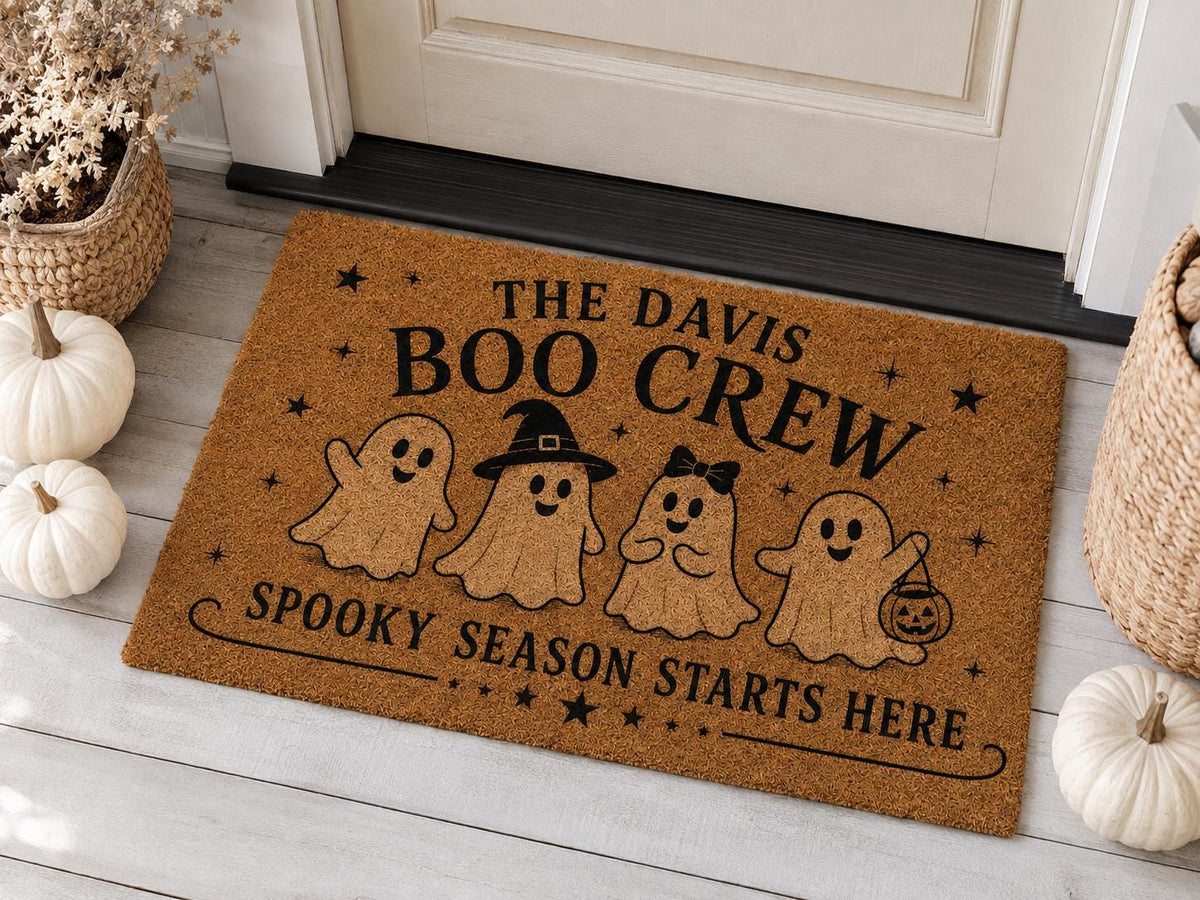 Boo Crew Family Doormat - Custom Ghost Family Name Mat - image 3