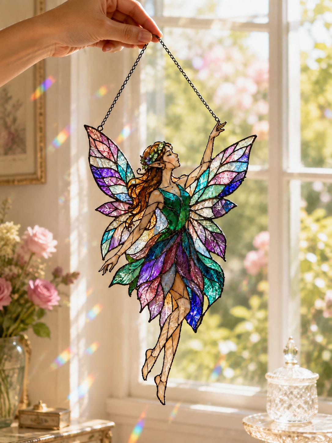 Fairy Suncatcher - Wavy Acrylic Window Hanging - image 4