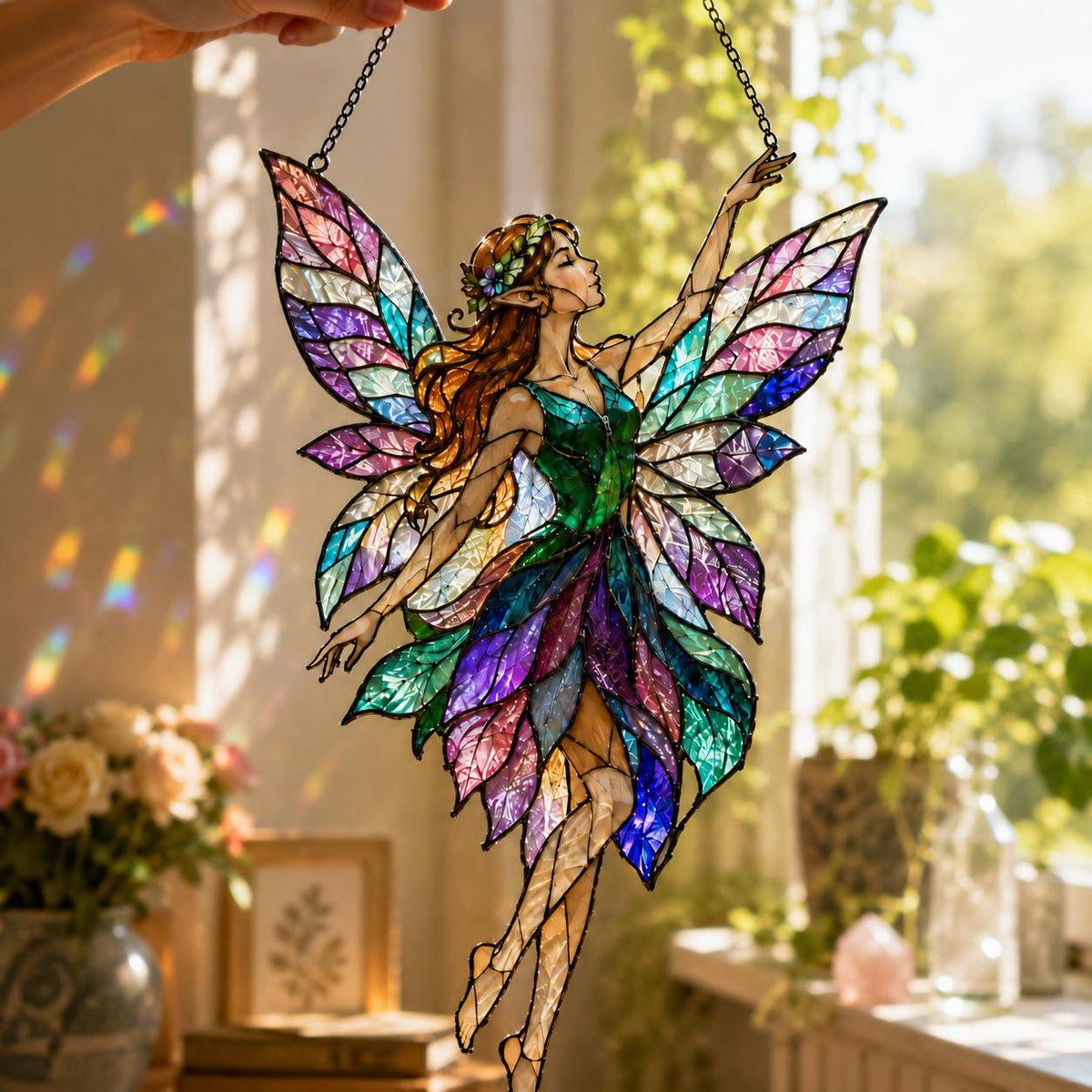 Fairy Suncatcher - Wavy Acrylic Window Hanging - image 2