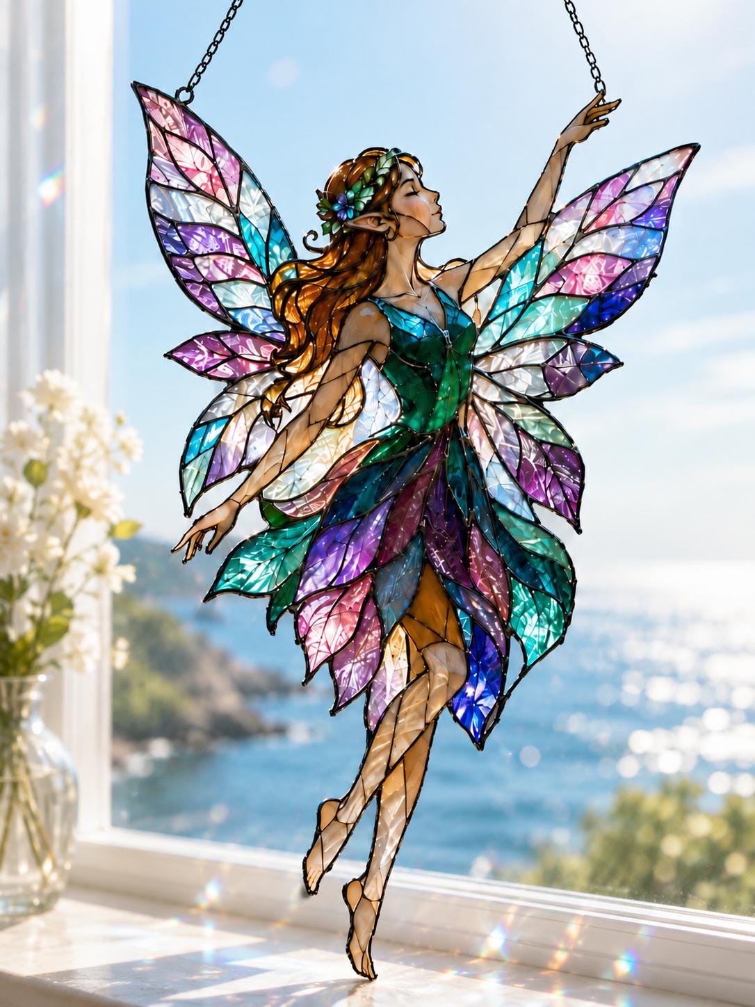 Fairy Suncatcher - Wavy Acrylic Window Hanging - image 5