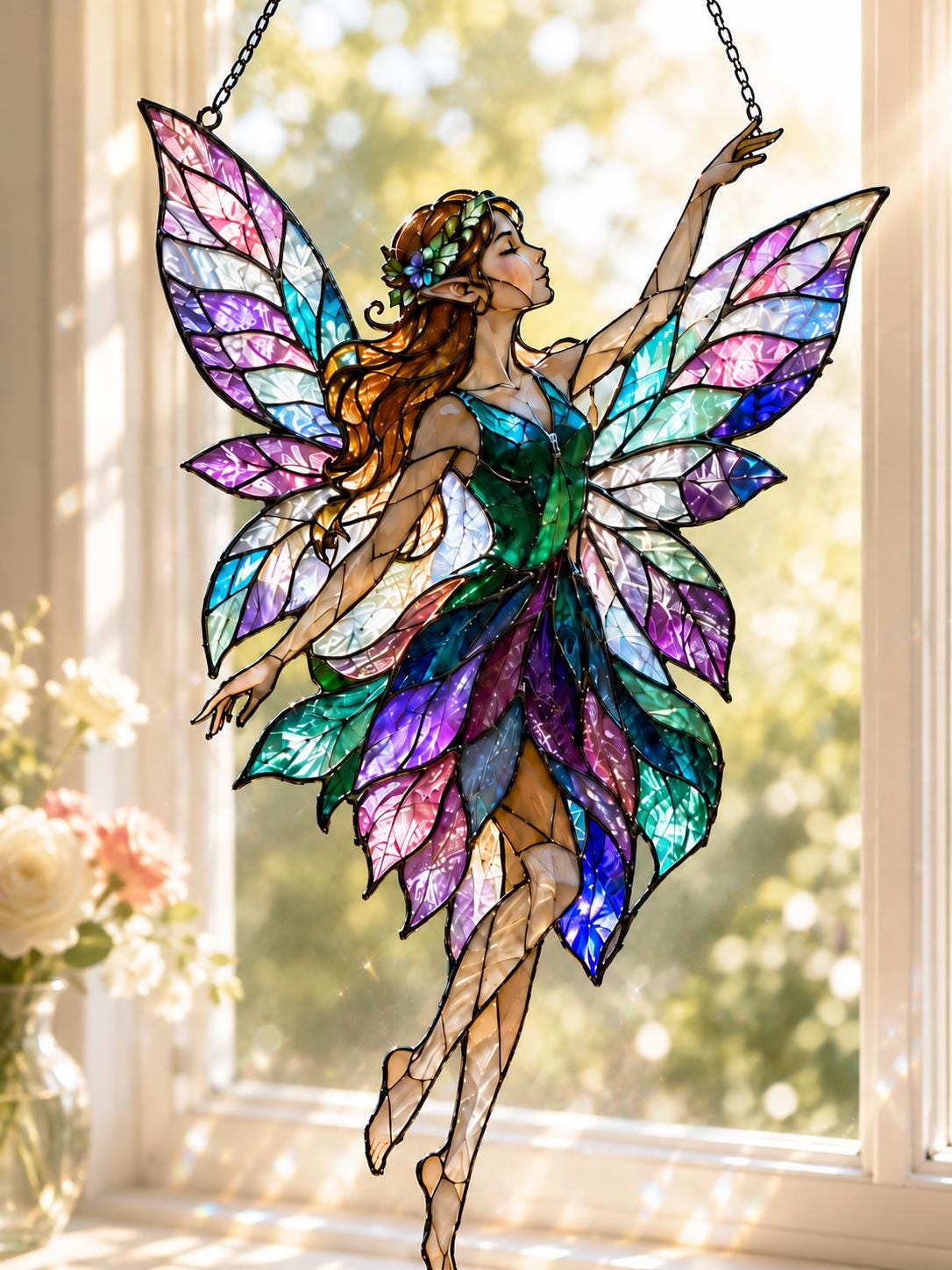 Fairy Suncatcher - Wavy Acrylic Window Hanging