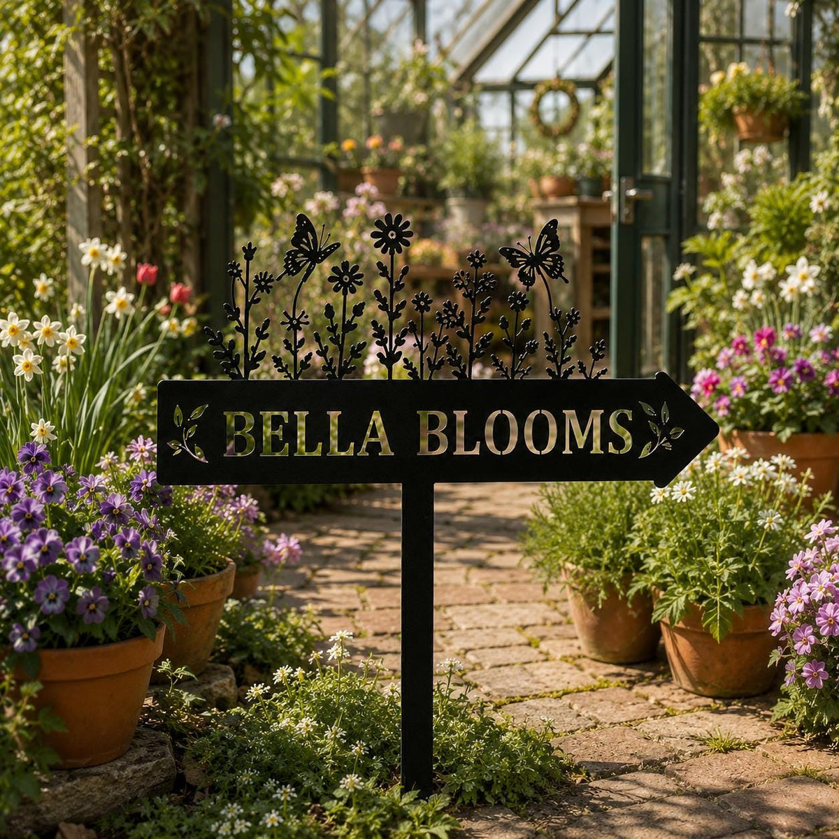 Personalized Garden Direction Stake - Custom Name Metal Arrow Sign - image 3