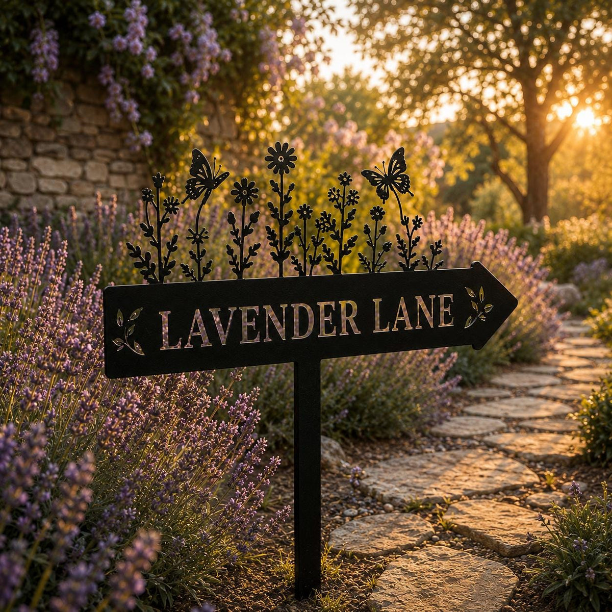 Personalized Garden Direction Stake - Custom Name Metal Arrow Sign - image 2