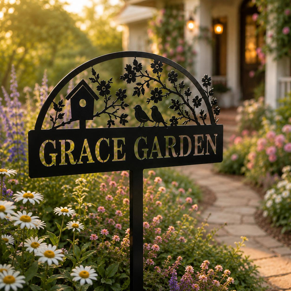 Personalized Birdhouse Garden Stake - Custom Name Metal Yard Sign - image 6