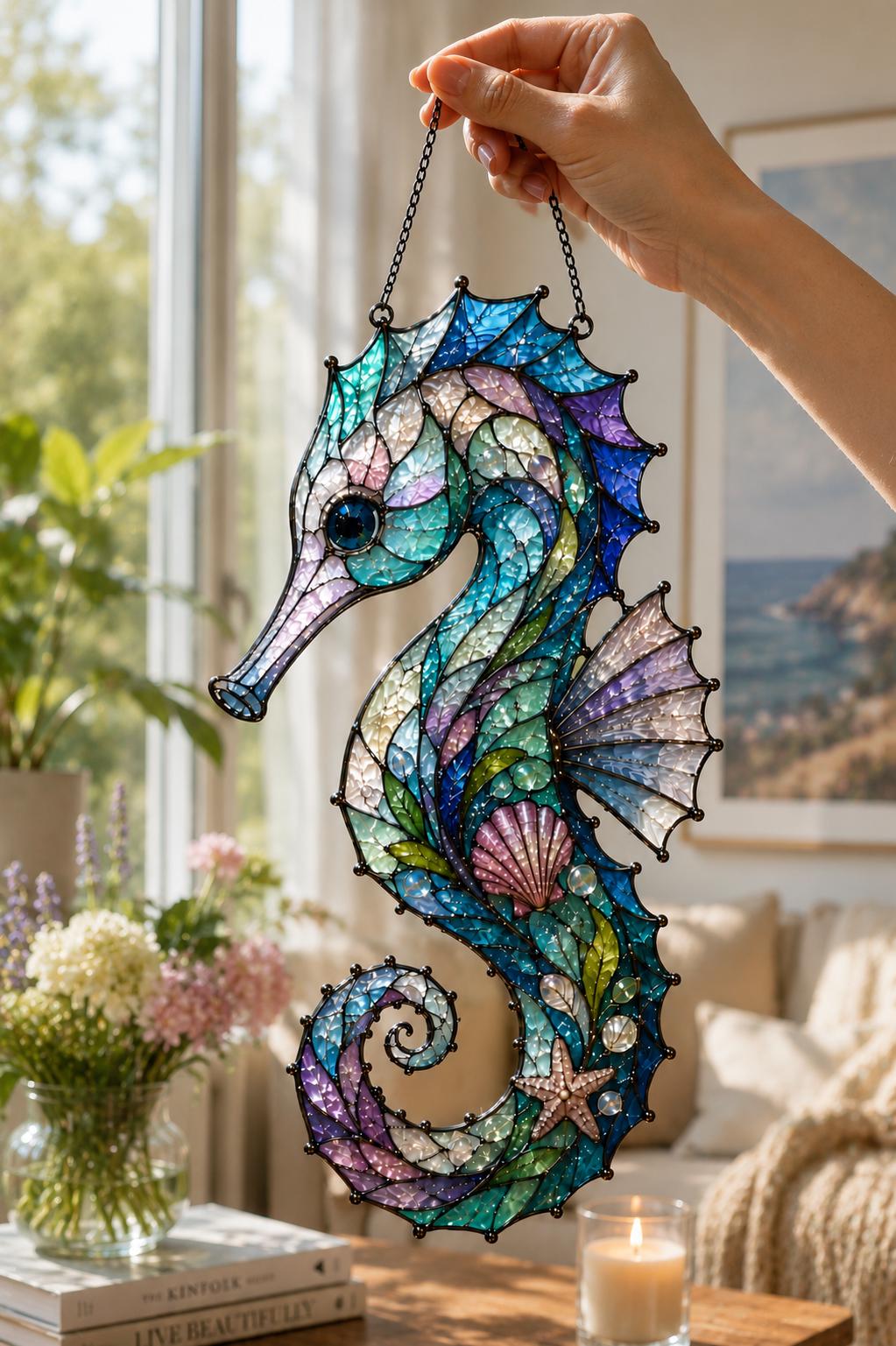 Ocean Seahorse Window Hanging - Acrylic Suncatcher - image 5