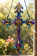 Ornate Cross Suncatcher - Acrylic Window Hanging