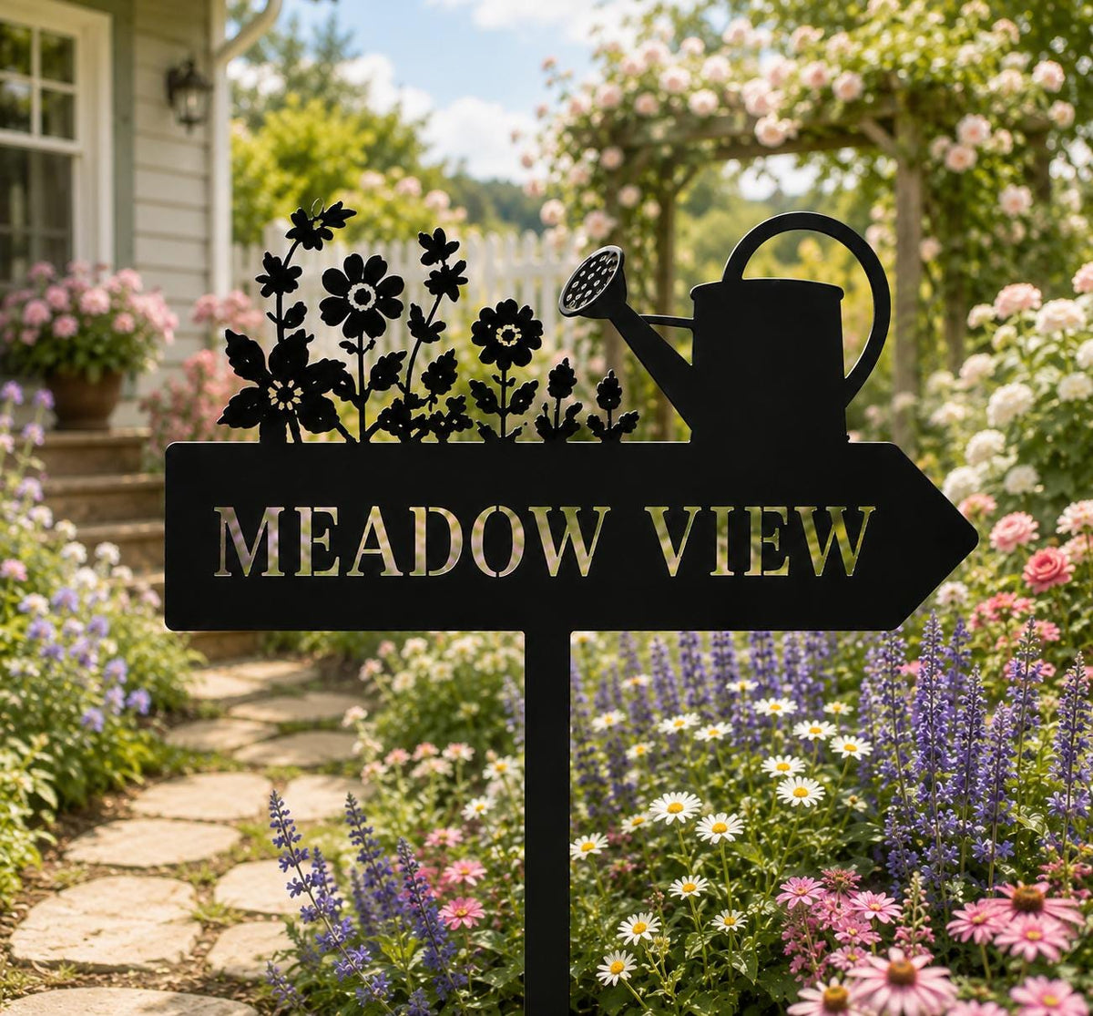 Personalized Watering Can Garden Sign - Custom Flower Yard Stake - image 3
