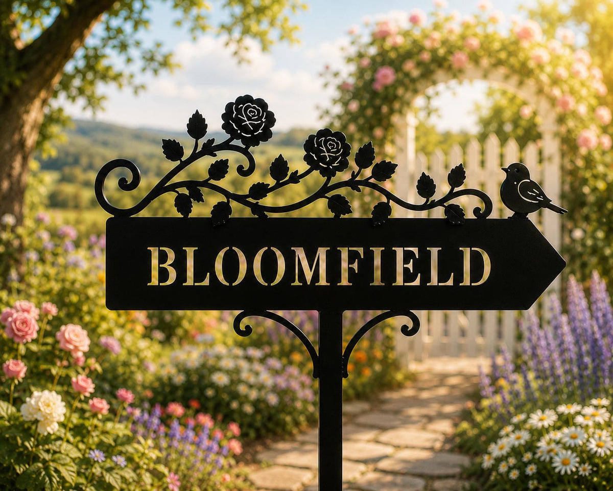 Personalized Rose Garden Sign - Custom Bird Direction Arrow - image 4