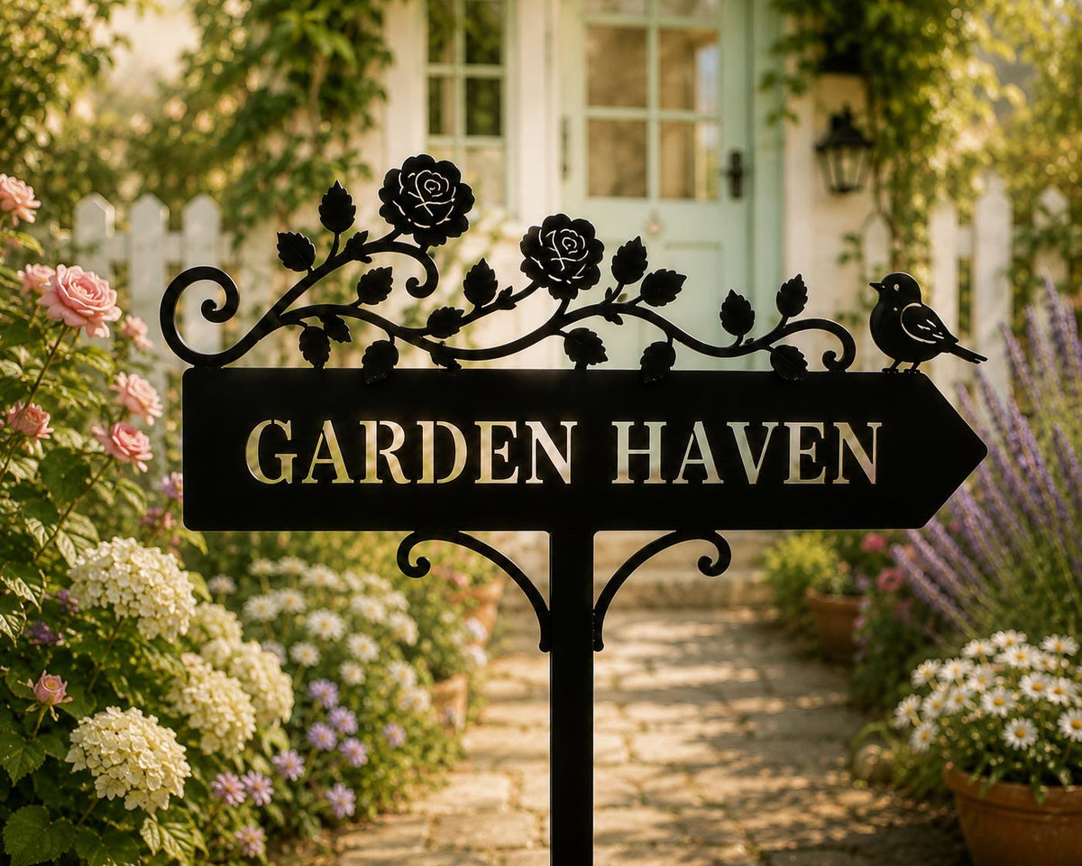 Personalized Rose Garden Sign - Custom Bird Direction Arrow - image 5