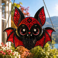 Red Bat Suncatcher - Gothic Acrylic Window Hanging