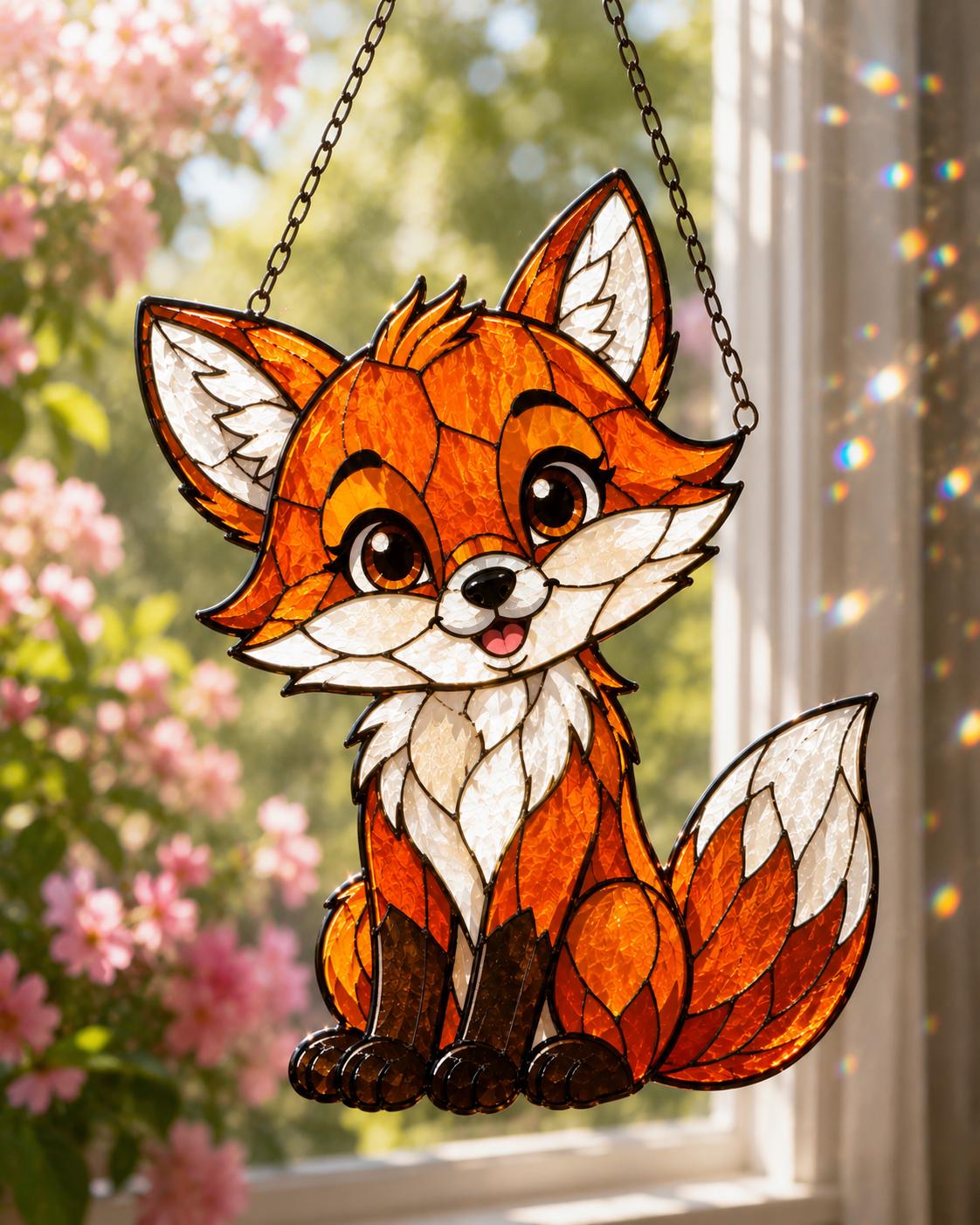 Cute Fox Suncatcher - Acrylic Window Hanging