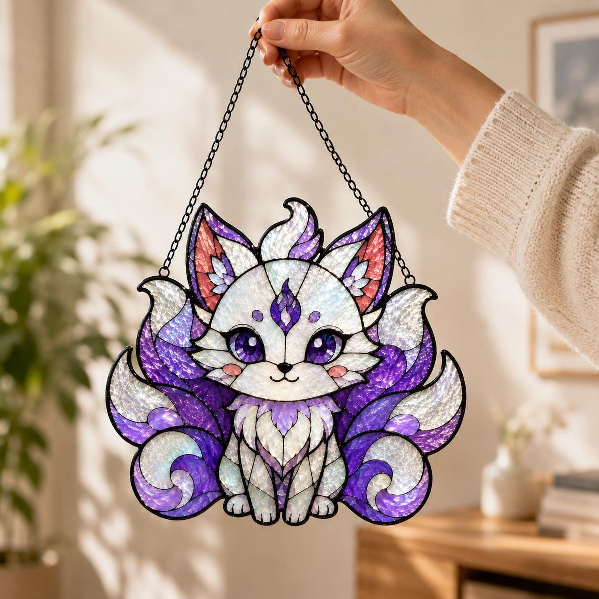 Nine Tailed Fox Suncatcher - Kitsune Acrylic Window Hanging - image 4
