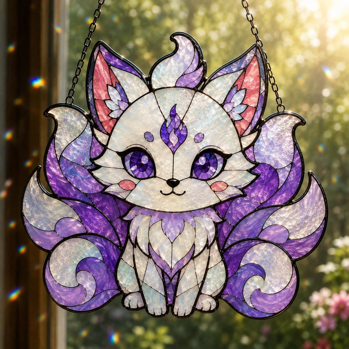 Nine Tailed Fox Suncatcher - Kitsune Acrylic Window Hanging