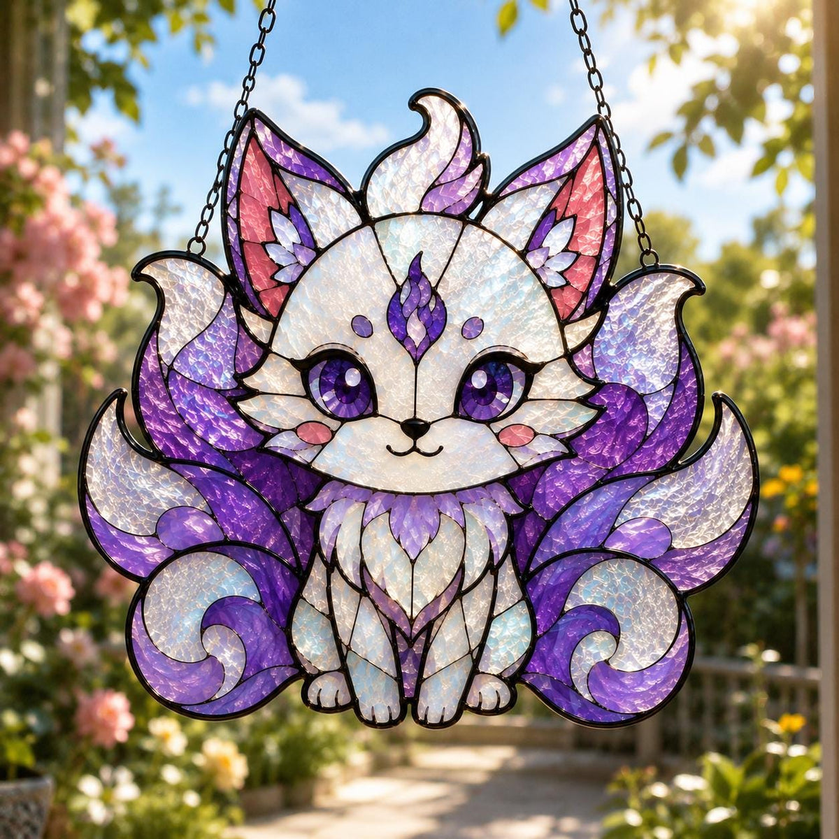 Nine Tailed Fox Suncatcher - Kitsune Acrylic Window Hanging - image 5
