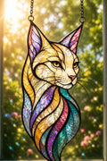 Mystic Feline Suncatcher - Acrylic Cat Window Hanging