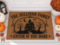 Personalized Haunted House Doormat - Custom Family Name Halloween Mat