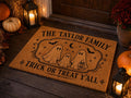 Personalized Halloween Doormat - Custom Family Name Ghost Welcome Mat