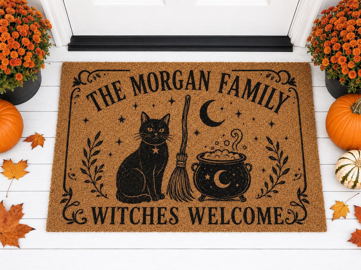 Witches Welcome Doormat - Personalized Family Name Mat - image 5