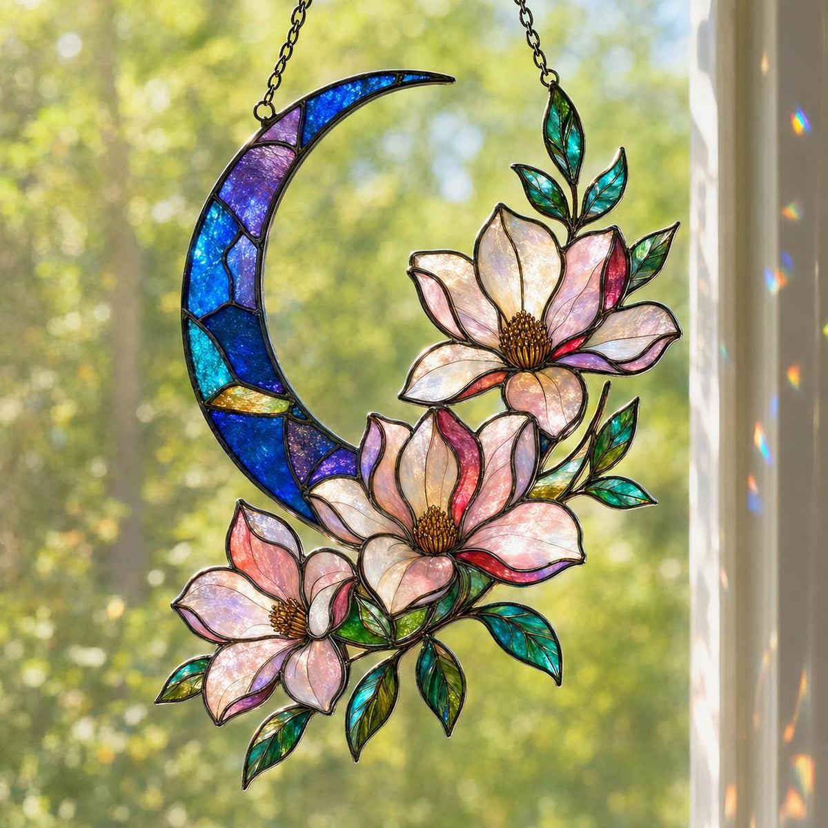 Magnolia Moon Suncatcher - Acrylic Window Hanging - image 2