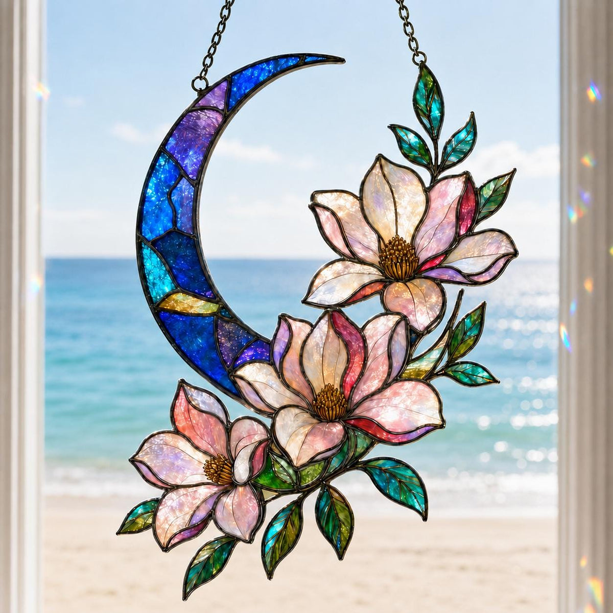 Magnolia Moon Suncatcher - Acrylic Window Hanging - image 4