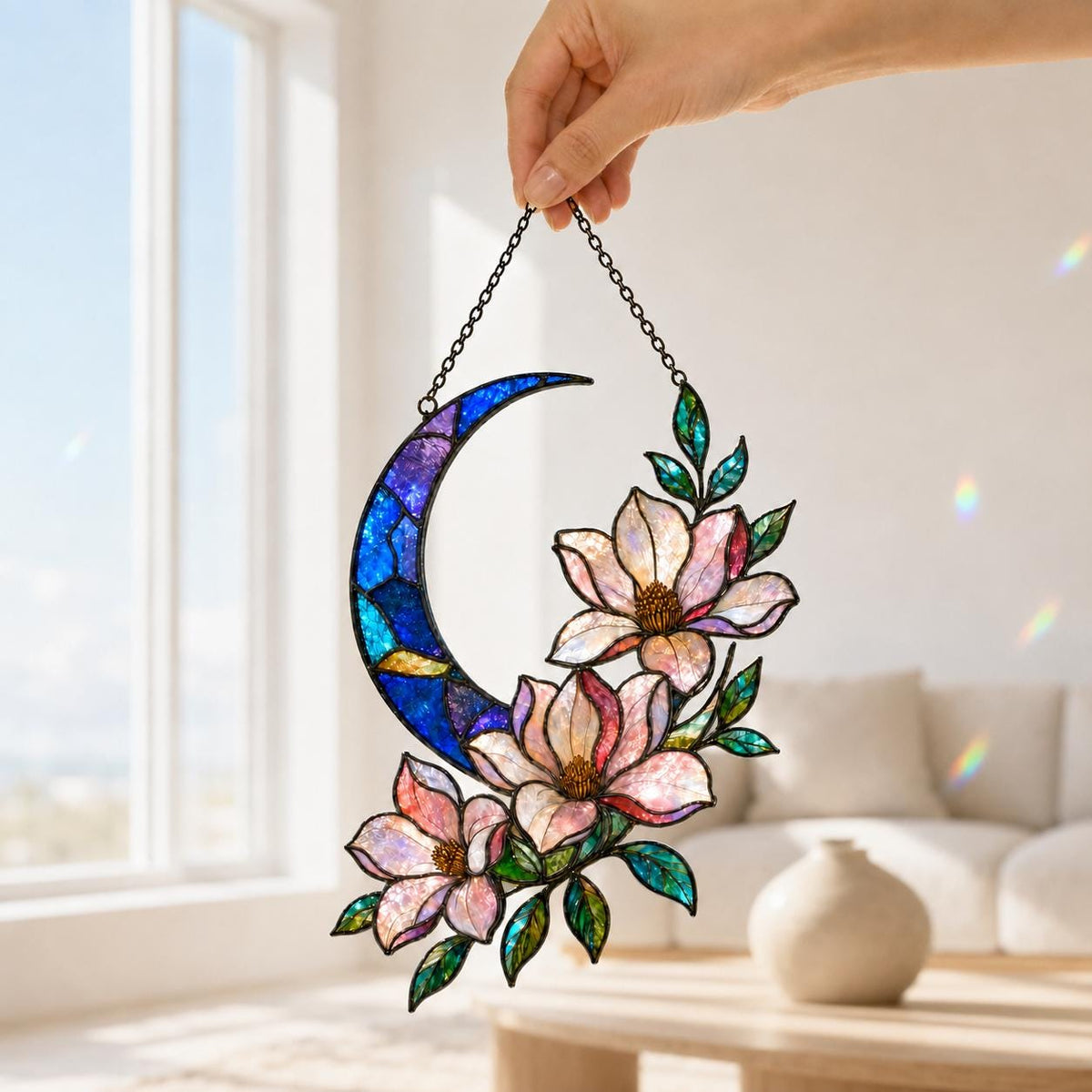 Magnolia Moon Suncatcher - Acrylic Window Hanging - image 5