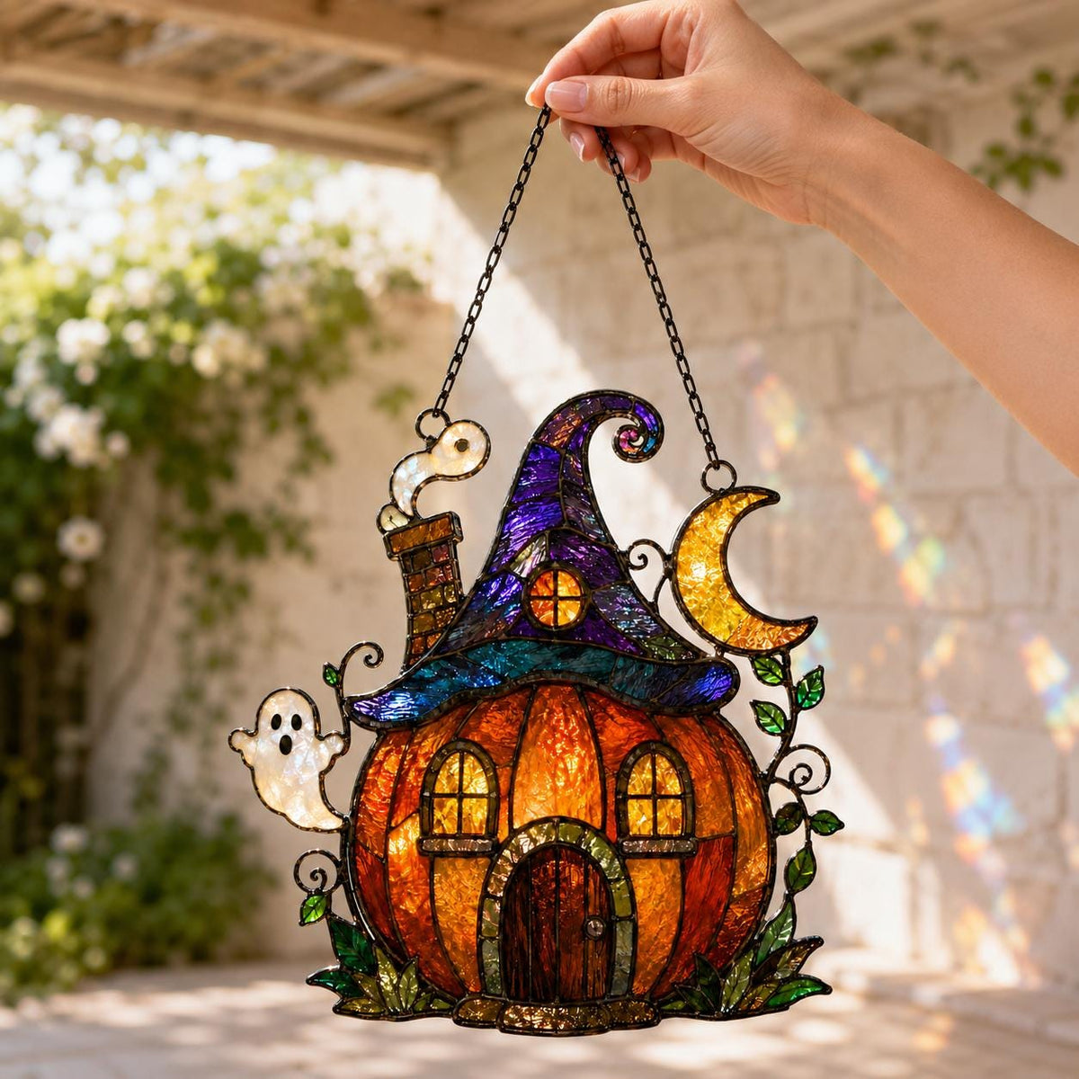 Halloween Pumpkin House Suncatcher - Acrylic Window Hanging - image 6