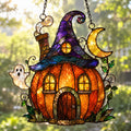 Halloween Pumpkin House Suncatcher - Acrylic Window Hanging