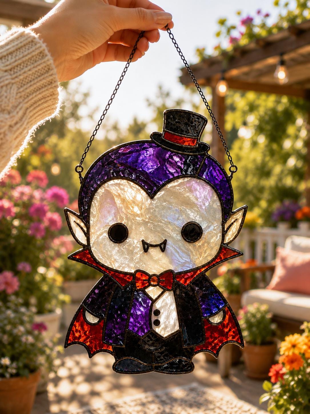 Vampire Bat Suncatcher - Halloween Acrylic Window Hanging - image 2