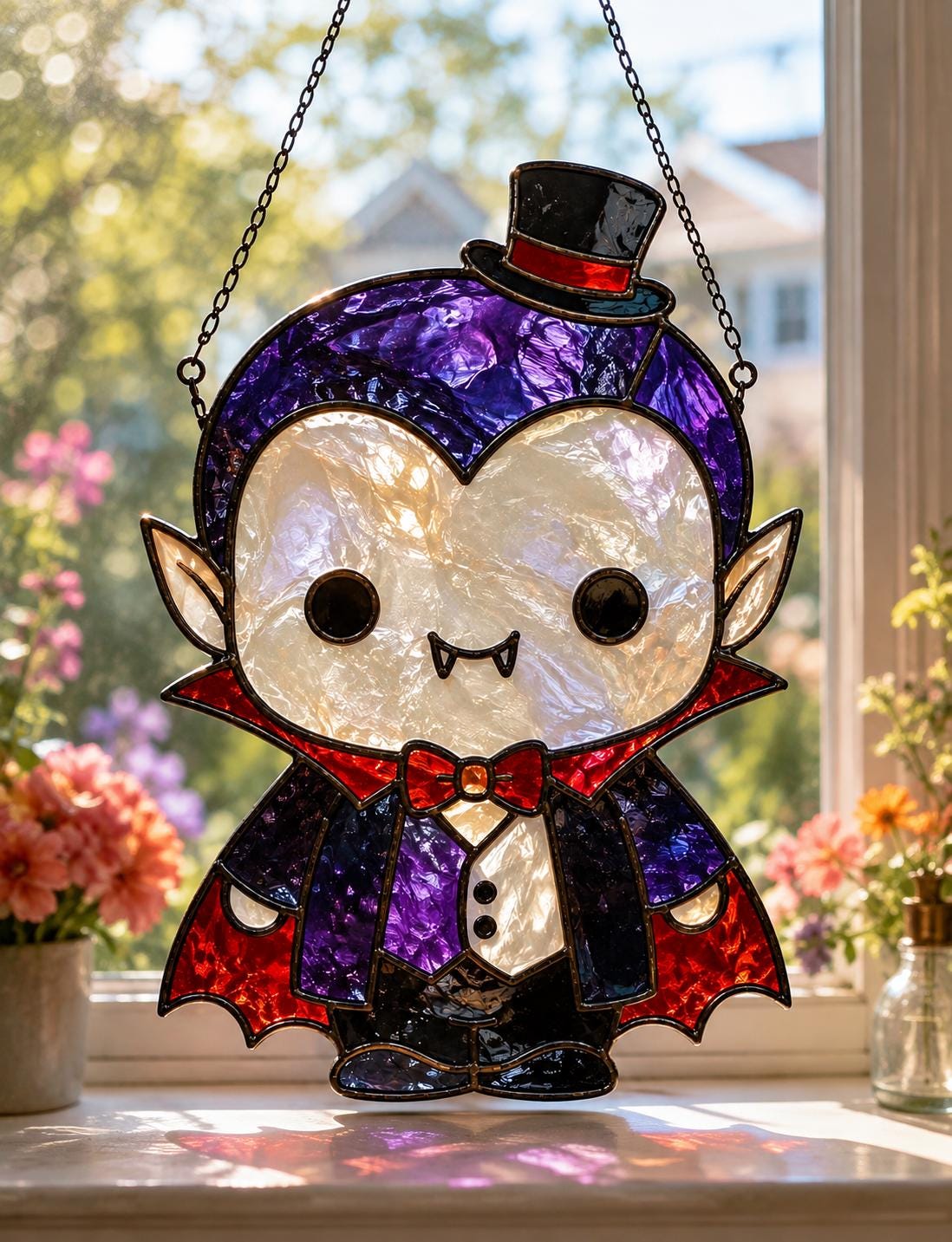 Vampire Bat Suncatcher - Halloween Acrylic Window Hanging