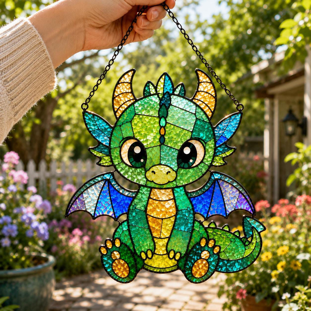 Baby Dragon Window Hanging - Acrylic Fantasy Suncatcher - image 2