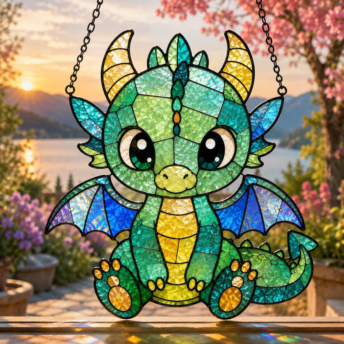 Baby Dragon Window Hanging - Acrylic Fantasy Suncatcher - image 3