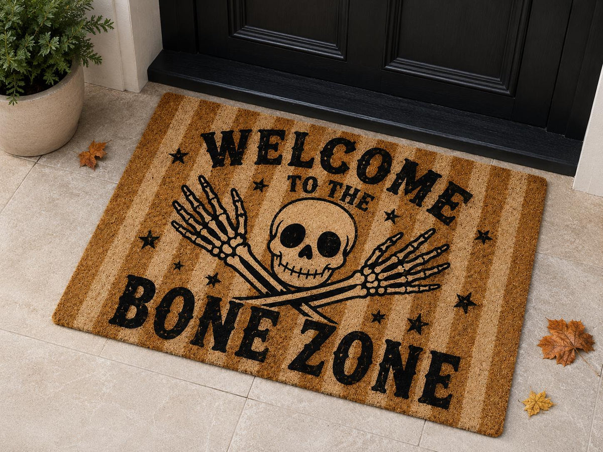 Welcome to the Bone Zone Doormat - Halloween Skeleton Welcome Mat - image 3