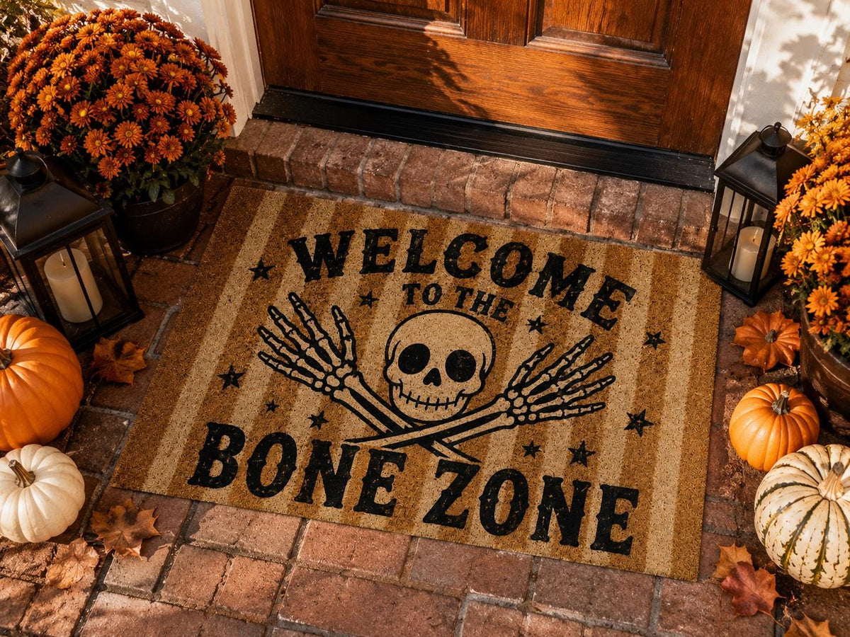 Welcome to the Bone Zone Doormat - Halloween Skeleton Welcome Mat - image 2
