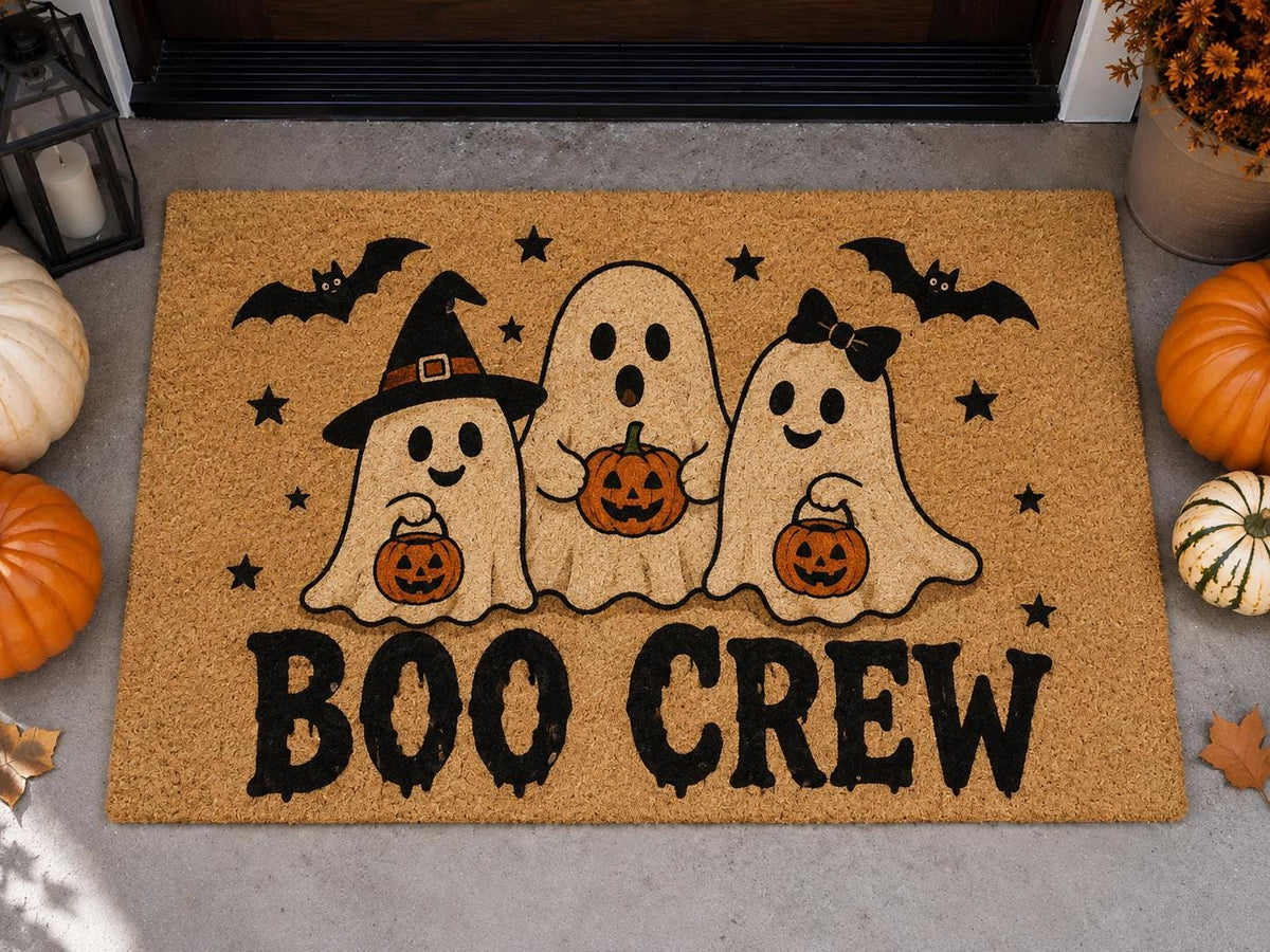 Boo Crew Doormat - Halloween Ghost Welcome Mat