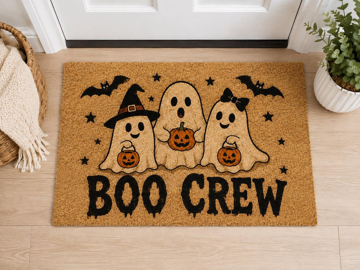Boo Crew Doormat - Halloween Ghost Welcome Mat - image 3