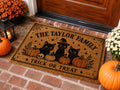 Black Cat Halloween Doormat - Personalized Family Name Welcome Mat