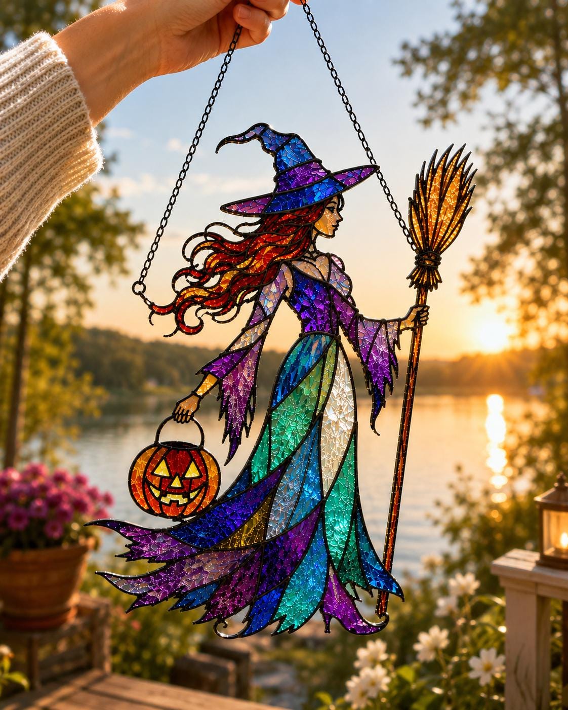 Halloween Witch Suncatcher - Acrylic Window Hanging - image 6