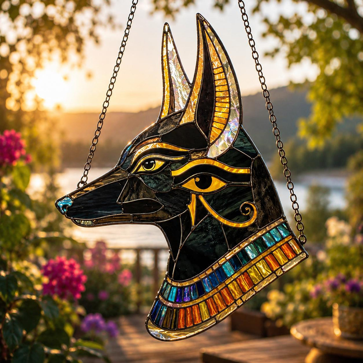 Anubis Suncatcher - Acrylic Egyptian Window Hanging - image 5