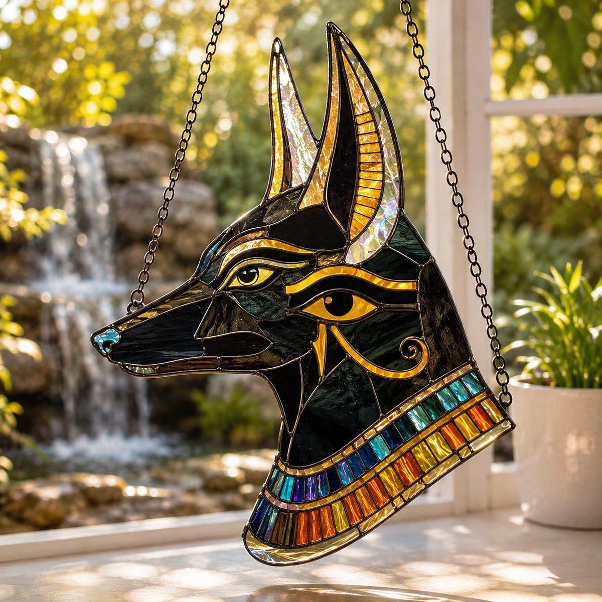 Anubis Suncatcher - Acrylic Egyptian Window Hanging - image 6