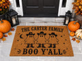 Personalized Halloween Doormat - Boo Y’all Ghost Family Mat