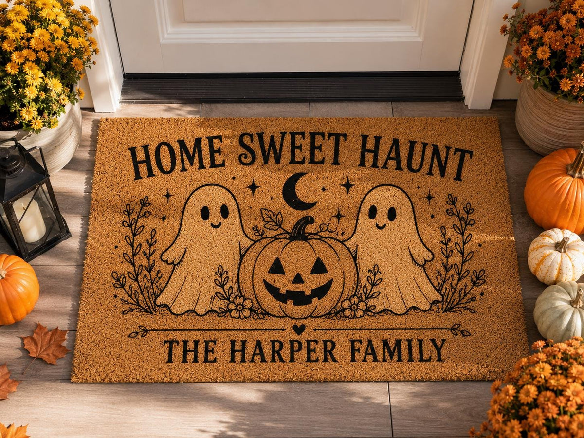 Home Sweet Haunt Doormat - Custom Family Name Halloween Mat - image 4