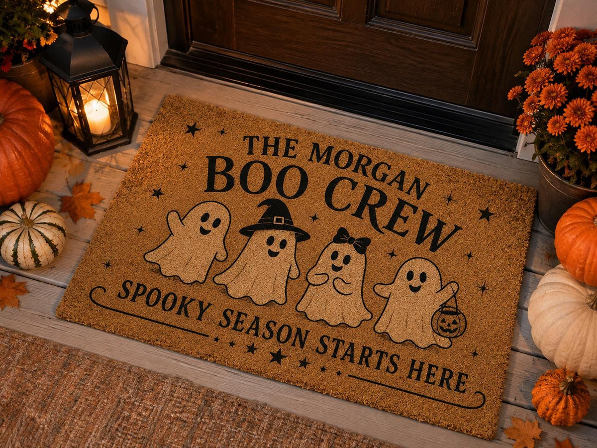 Boo Crew Family Doormat - Custom Ghost Family Name Mat - image 4