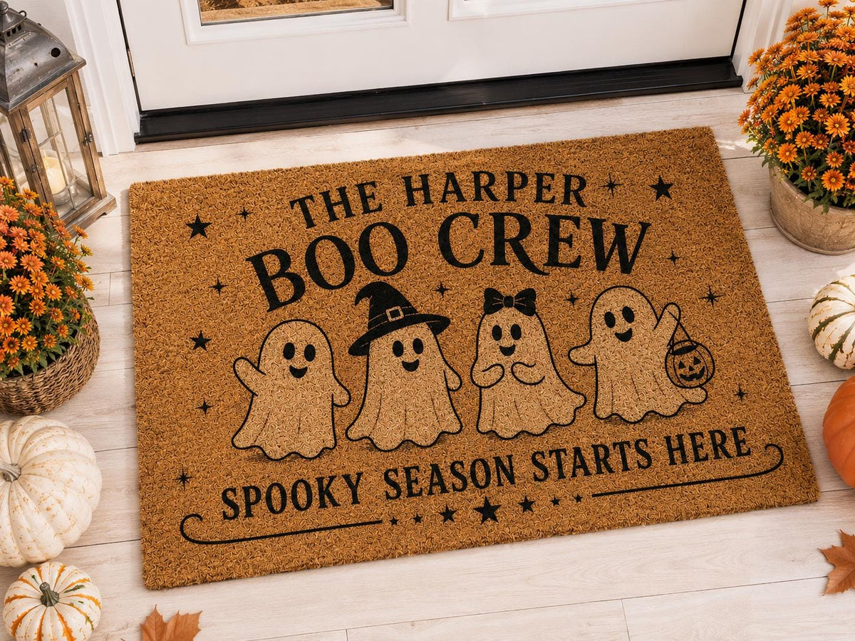 Boo Crew Family Doormat - Custom Ghost Family Name Mat - image 5