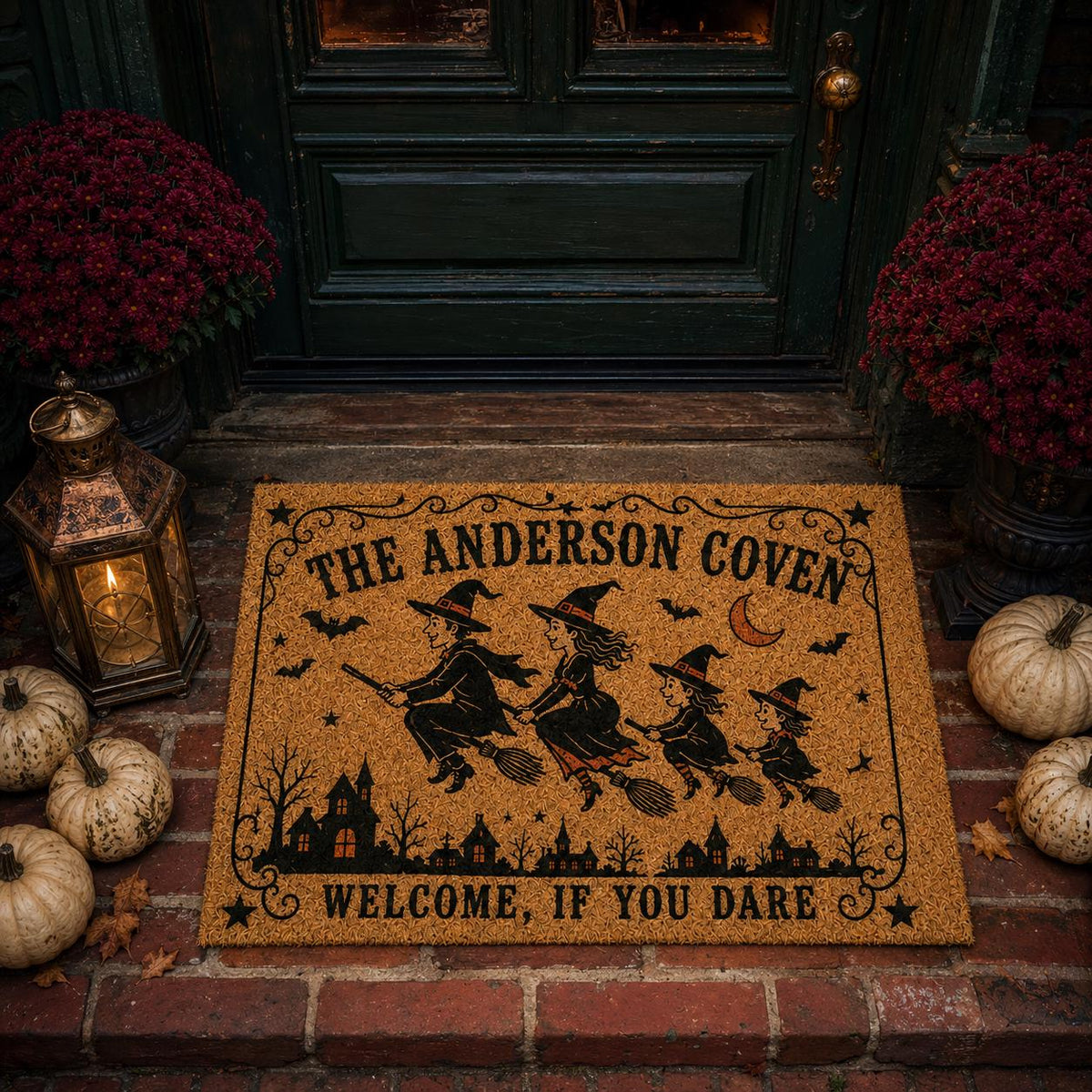Personalized Halloween Doormat - Custom Family Name Witch Coven Mat - image 2