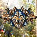 Three Wolves Suncatcher - Acrylic Wolf Pack Window Hanging