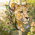 Lioness Suncatcher - Floral Acrylic Window Hanging